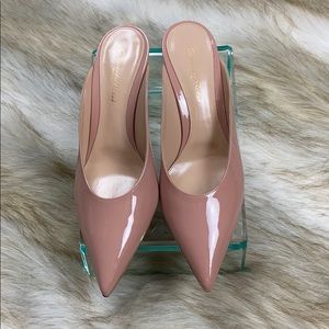 Gianvito Rossi Pink Patent Pointed Mule Kitten Heel IT 39.5 (US 9–9.5)